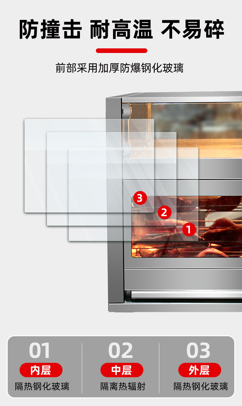 燃气式多功能商用不锈钢烤红薯机自动烤炉